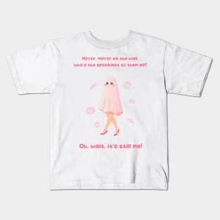 Halloween pink barbie lettering funny pink ghost Kids T-Shirt